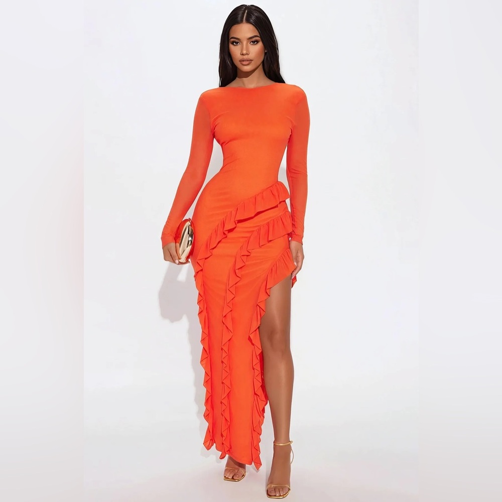 Stunning Orange Long Maxi Dress